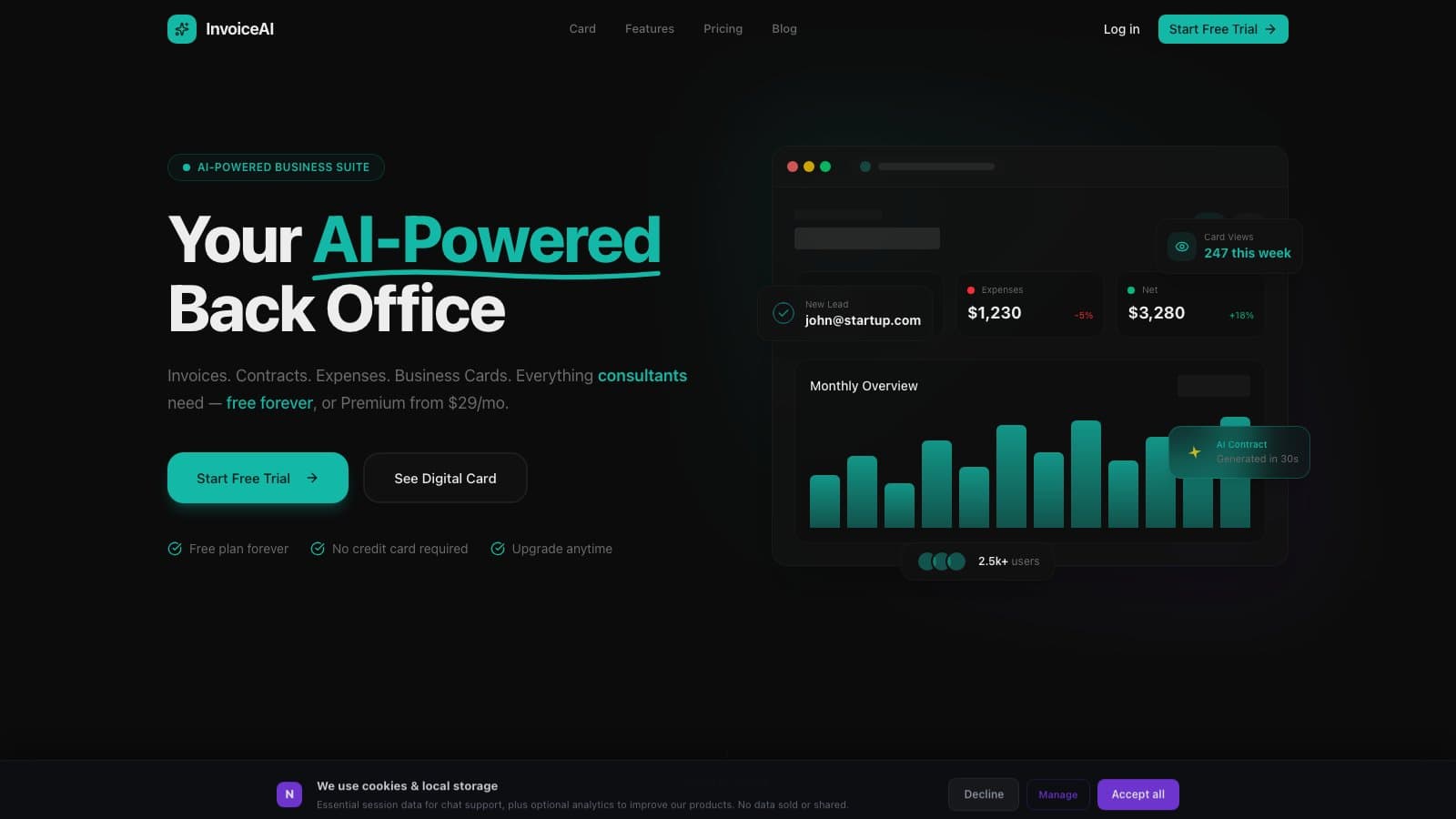 InvoiceAI — Free GST Invoice Generator & AI Billing Software for India product screenshot