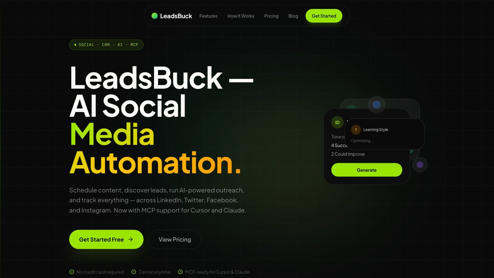 LeadsBuck — AI LinkedIn Automation & Lead Management Platform product screenshot